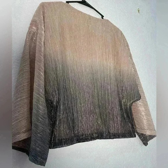 Anthropologie Serena Metallic Ombré Pink to Purple Metallic Shimmer Blouse, XS - Picture 9 of 9
